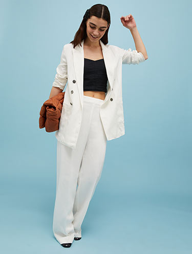 Double-breasted sailor blazer - white pattern - MAX&Co.