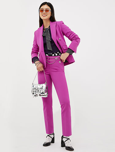 Slim-fit double-breasted blazer - fuchsia - MAX&Co.