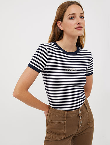 Slim-fit logo T-shirt - Navy Blue - MAX&Co.